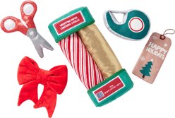 Frisco Holiday Gift Wrapping Set Plush Squeaky Dog Toy, Small/Medium, 5 count