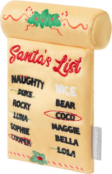 Frisco Holiday Santa's List Plush & TPR Inside Dog Toy, Small slide 1 of 6