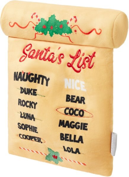 Frisco Holiday Santa's List Plush & TPR Inside Dog Toy, Medium slide 1 of 5