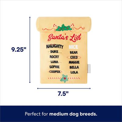 Show full view: Frisco Holiday Santa's List Plush & TPR Inside Dog Toy, Medium slide 2 of 7