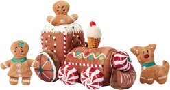 Frisco Holiday Gingerbread Train Hide & Seek Puzzle Plush Dog Toy