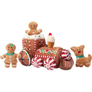 Frisco Holiday Gingerbread Train Hide & Seek Puzzle Plush Dog Toy