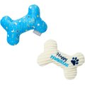 Frisco Hanukkah "Happy Pawnukkah" Bone Plush Squeaky Dog Toy, Small/Medium, 2 count