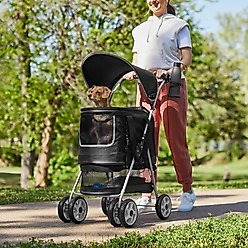 Frisco 3 in 1 Dog & Cat Stroller with Detachable Carrier, Black