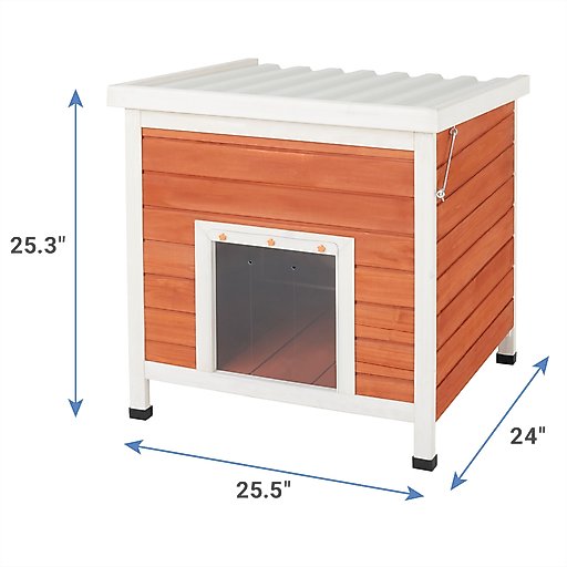 Frisco Outdoor Wooden Cat House with Retractable Roof, Brown