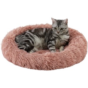 Best Friends by Sheri Calming Bolster Cat & Dog Bed, Dusty Pink