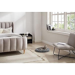 Best Friends by Sheri Calming Bolster Cat & Dog Bed, Grey