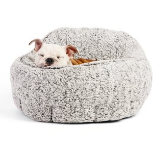 Best Friends by Sheri OrthoComfort Sherpa Bolster Cat & Dog Bed, Frost, Mini