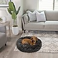 Best Friends by Sheri Calming Lux Fur Donut Cuddler Bolster Cat & Dog Bed, Mink, Small