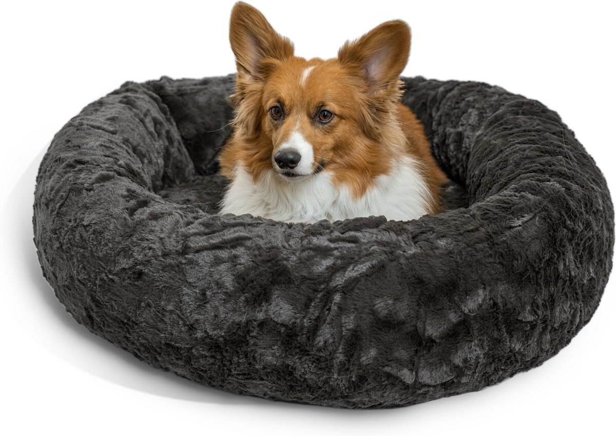 BEST FRIENDS BY SHERI Calming Lux Fur Donut Cuddler Bolster Cat & Dog
