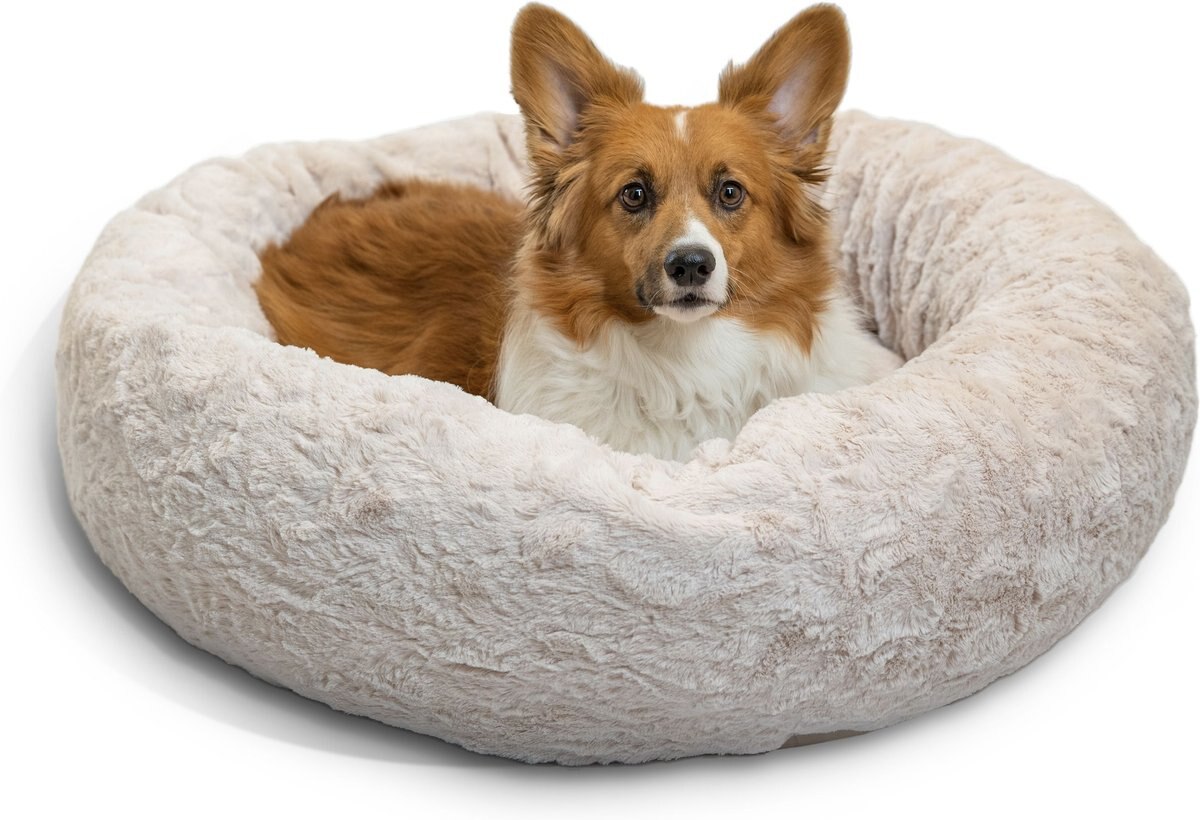 BEST FRIENDS BY SHERI Calming Lux Fur Donut Cuddler Bolster Cat & Dog