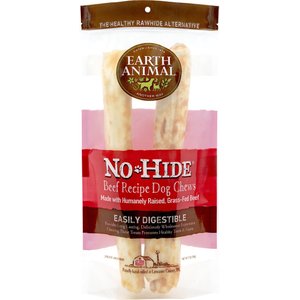 Earth Animal No-Hide Large Rolls Long Lasting Natural Rawhide Alternative Beef Recipe Chew Dog Treats, 2 count
