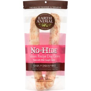 Earth Animal No-Hide Wild-Caught Salmon Large Natural Rawhide Alternative Dog Chews, 2 count