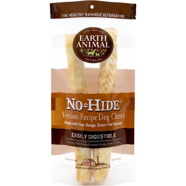 Earth Animal No-Hide Large Rolls Long Lasting Natural Rawhide Alternative Beef Recipe Chew Dog Treats