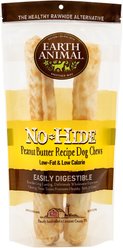 Earth Animal No-Hide Large Rolls Long Lasting Natural Rawhide Alternative Peanut Butter Vegetarian Recipe Chew Dog Treats, 2 count