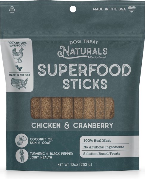 Dog Treat Naturals Chicken & Cranberry Superfood Fresh All Stages Natural Chews Sticks Dog Treats, 10-oz bag slide 1 of 6