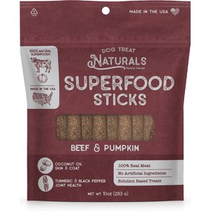 Dog Treat Naturals Beef & Pumpkin Superfood Fresh All Stages Natural Chews Sticks Treats, 10-oz bag