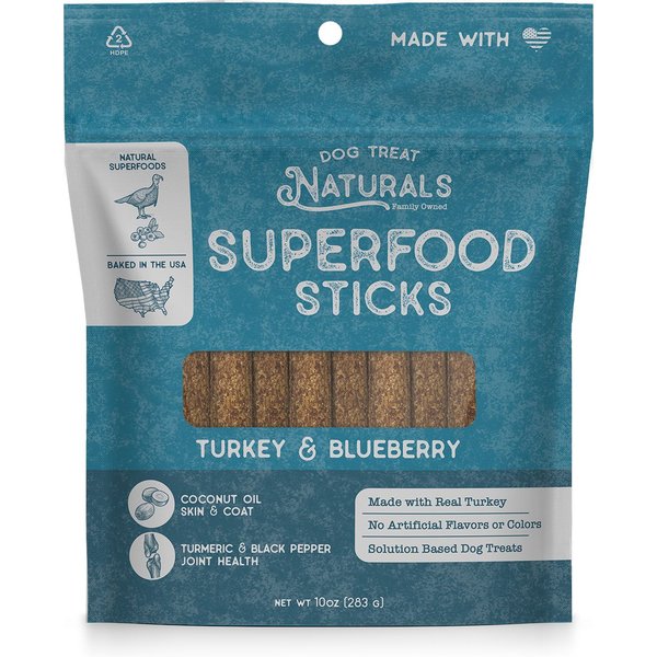 Dog Treat Naturals Turkey & Blueberry Superfood Fresh All Stages Natural Chew Stick Dog Treats