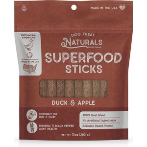 Dog Treat Naturals Duck & Apple Superfood Fresh All Stages Natural Chew Stick Dog Treats, 10-oz bag 