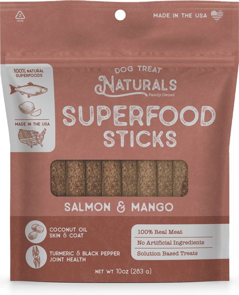 Dog Treat Naturals Salmon & Mango Superfood Fresh All Stages Natural Chew Stick Dog Treats, 10-oz bag slide 1 of 6