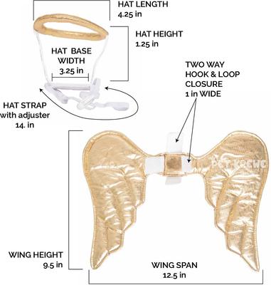 Show full view: Pet Krewe Angel Wings Gold Dog Costume, One Size slide 5 of 8
