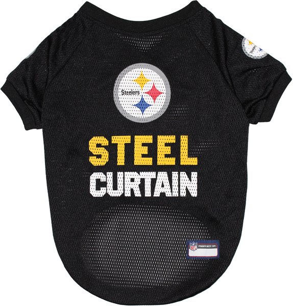 Pets First NFL Stripe Dog T-Shirt, Pittsburgh Steelers, Small