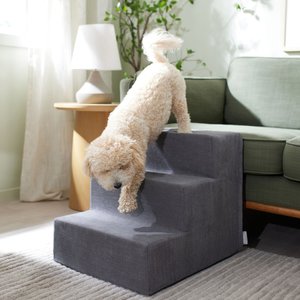 Frisco Chenille Foam Cat & Dog Step, 3-step, Gray