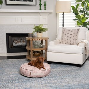 Bark and Slumber Roll Over Rust Small Round Lounger Dog Bed