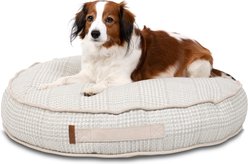 Bark and Slumber Round Lounger Pillow Dog Bed with Removable Cover, Henry Houndstooth, Medium slide 1 of 6