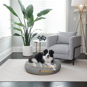 Bark and Slumber Gracie Grey Stripe Medium Round Lounger Dog Bed