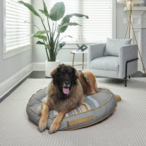 Bark and Slumber Gracie Grey Stripe XL Round Lounger Dog Bed