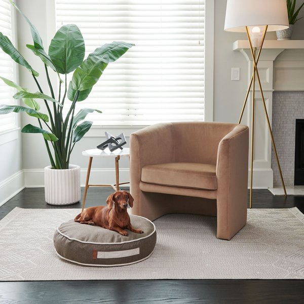 FURHAVEN Plush Ball Pillow Dog Bed with Removable Cover, Espresso