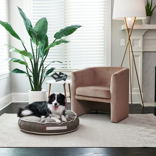 Bark and Slumber Round Lounger Pillow Dog Bed with Removable Cover