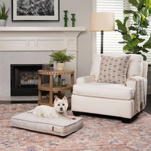 Bark and Slumber Rectangular Lounger Pillow Dog Bed with Removable Cover, Henry Houndstooth, Small