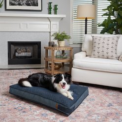 Bark and Slumber Rectangular Lounger Pillow Dog Bed with Removable Cover, Bella Blue, Medium