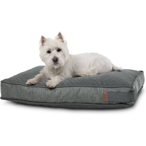 Bark and Slumber Rectangular Lounger Pillow Dog Bed with Removable Cover, Good Boy Grey, Small