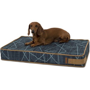 Bark & Slumber Foam Lounger Rectangular Pillow Dog Bed w/ Removable Cover, Abstract Bailey Blue, Small
