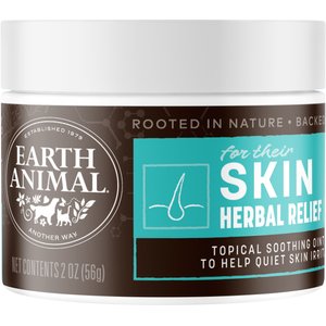 Earth Animal Natural Remedies Herbal Skin Relief Balm Soothing Nose, Paw & Skin Ointment for Dogs & Cats, 2-oz jar