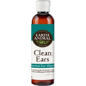 Earth Animal Natural Remedies Clean Ears Herbal Ear Wash Cleanser for Dogs & Cats, 4-oz bottle