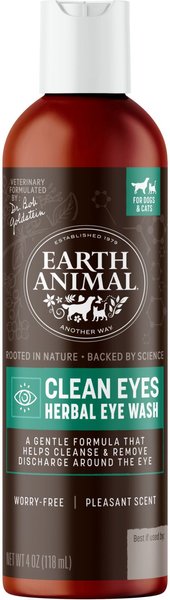 Earth Animal Apothecary Clean Eyes Natural Grooming Herbal Eye Wash Cleanser for Dogs & Cats, 4-fl oz bottle