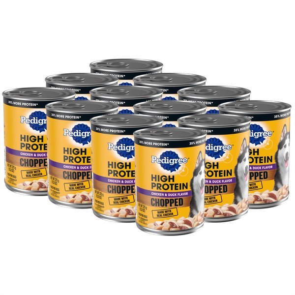 Pedigree High Protein Chicken & Duck Flavor Adult Canned Wet Dog Food Variety Pack, 13.2-oz cans, case of 12 slide 1 of 9