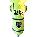 Royal Animals NYPD Traffic Dog Coat, Lime Green, Small