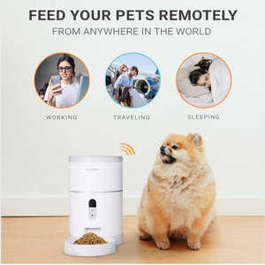 INSTACHEW Purechew Automatic with HD Camera Cat & Dog Smart Pet Feeder, White