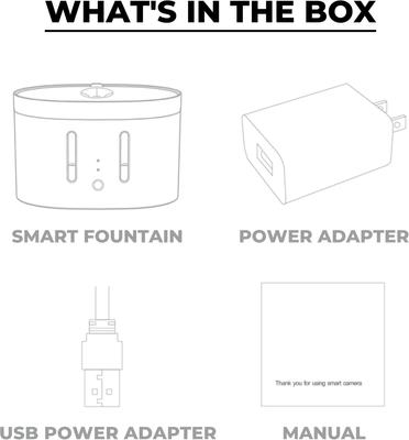 Show full view: INSTACHEW Puresmart Water Fountain App Enabled Drinking Smart Automatic Pet Fountain for Dogs & Cats, White, 84-oz slide 9 of 11