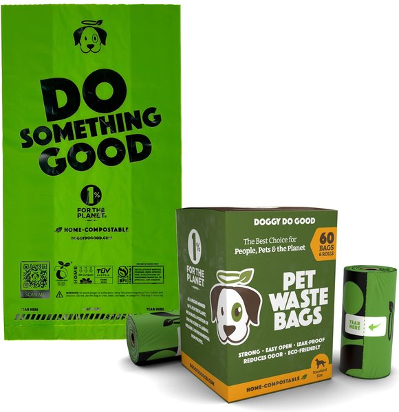 Doggy Do Good Certified Compostable Premium Dog & Cat Waste Bags, 60 count slide 1 of 7