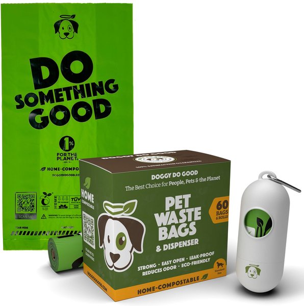 Doggy Do Good Certified Compostable Premium Dog & Cat Waste Bags + Dispenser, 60 count slide 1 of 8