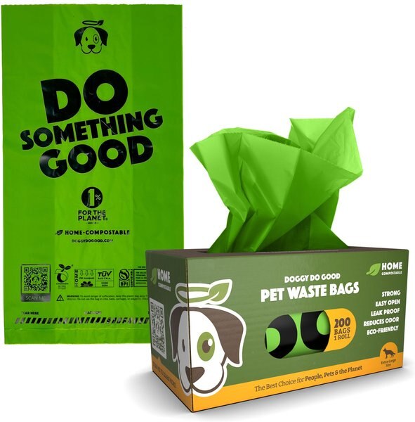 Doggy Do Good Certified Home Compostable Premium Dog & Cat Waste Bags - On a Single Roll, 200 count slide 1 of 7