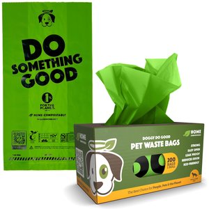 Doggy Do Good Certified Compostable Premium Dog & Cat Waste Bags - On a Single Roll, 200 count