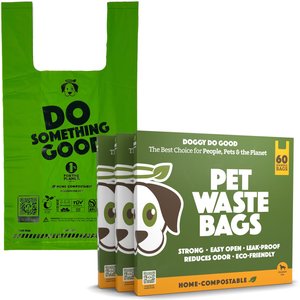 Doggy Do Good Certified Home Compostable Premium Dog & Cat Waste Bags - Handle Bags, 180 count