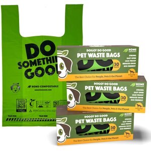Doggy Do Good Certified Compostable XL Premium Dog & Cat Waste Bags - Handle Bags On A Roll, 90 count